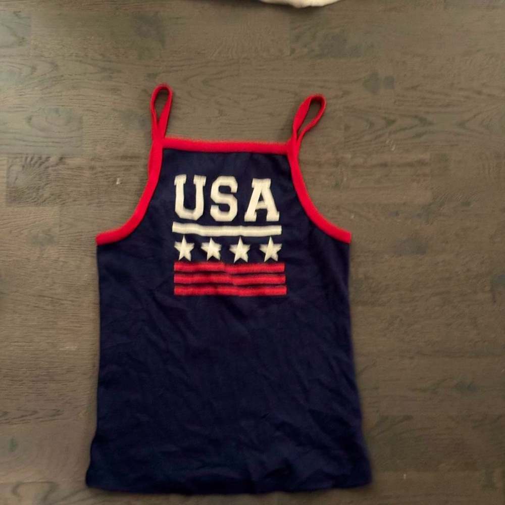 Super cute dark blue USA tank top.